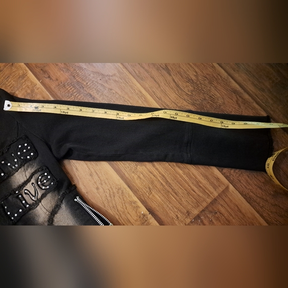 By deep Los Angeles Stylish Black Jean Jacket. Size Small - Picture 13 of 14
